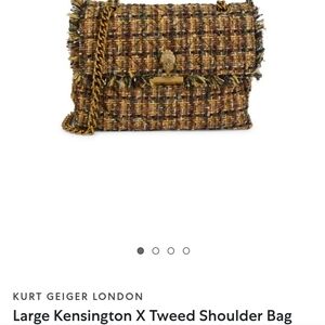 Kurt Geiger Kensington Tweed Shoulder Bag - Brown and Gold